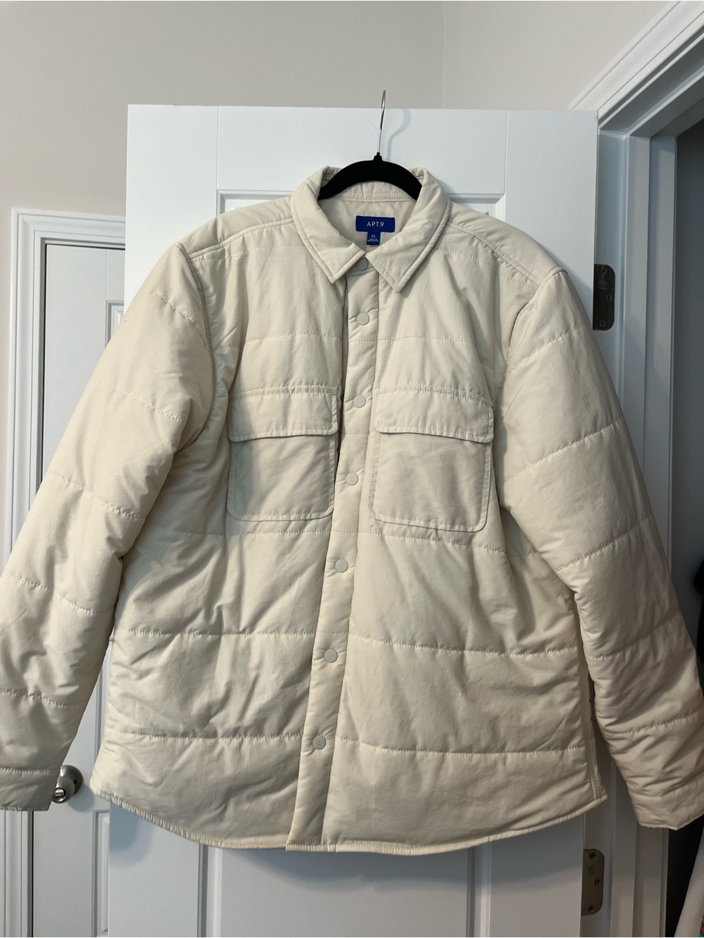 Women’s Cream Quilted Button-Up Jacket